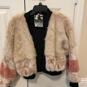 Young Fabulous and Broke mixed materials jacket